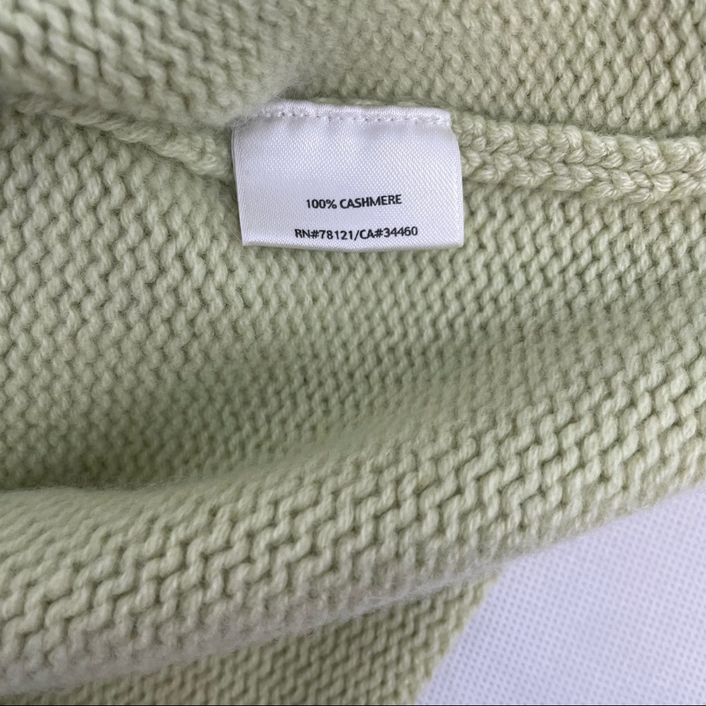 EILEEN FISHER Green 100% Cashmere Sweater S Mock Neck - Picture 4 of 7